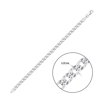 Цепочный браслет серебряный плетения Двойной ромб  (арт. 0313107)