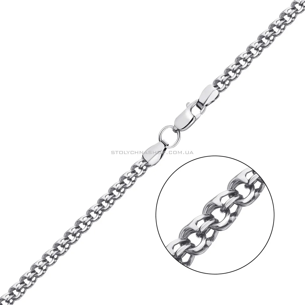 Срібний ланцюжок плетіння Бісмарк (арт. Хбм303001ч) - цена
