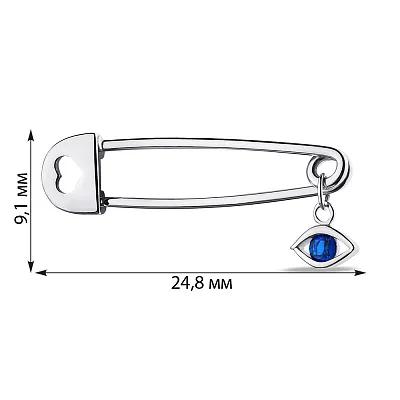 Серебряная булавка с подвеской (арт. 7511/БР2ФС/017ас)