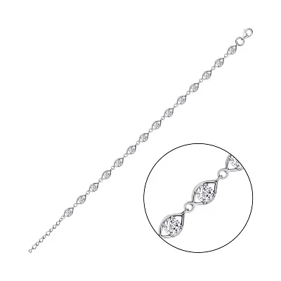 Срібний браслет з фіанітами (арт. 7909/2751-ч)