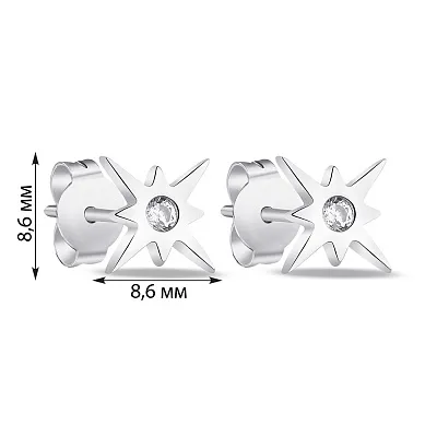 Срібні сережки-пусети з фіанітами (арт. 7518/6451)