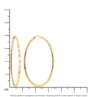 Золотые сережки-кольца в желтом цвете металла (арт. 100033/40ж)
