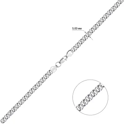 Серебряная цепь в плетении Бисмарк (арт. 7908/5102/12)