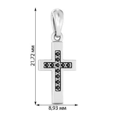 Золотий хрестик з чорними діамантами (арт. П011082005бч)