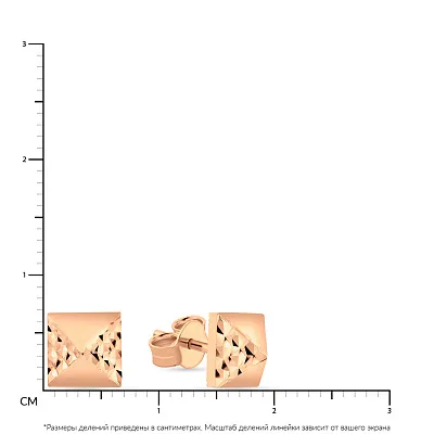 Золоті сережки-пусети з алмазною гранню  (арт. 108800)
