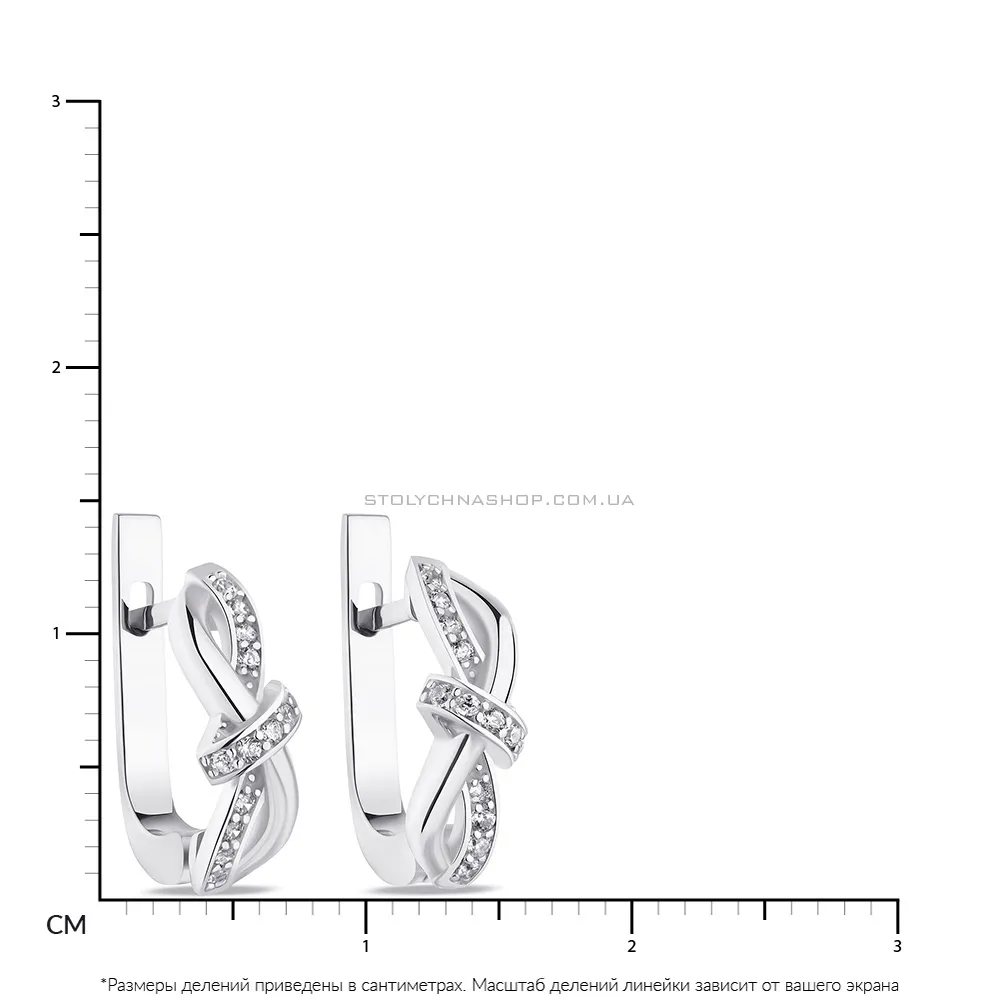 Сережки срібні з фіанітами  (арт. 7502/А165сю) - 2 - цена