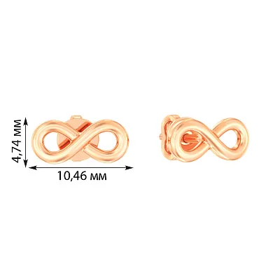 Золоті сережки-пусети «Нескінченність» (арт. 110690)