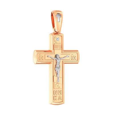 Золотой нательный крестик с распятием  (арт. 501654)