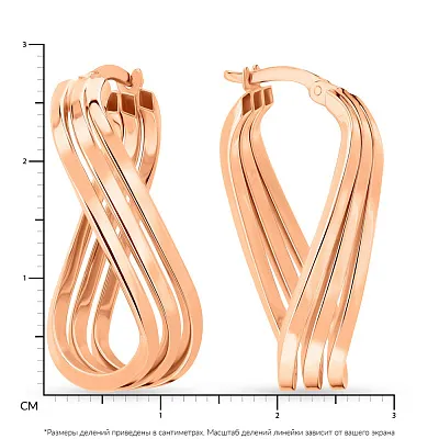 Сережки з червоного золота без каміння (арт. 108863)
