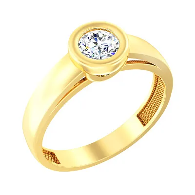 Золотое кольцо с фианитом (арт. 148700ж)