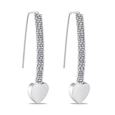 Срібні сережки "Сердечка" без каміння (арт. 7502/4284)