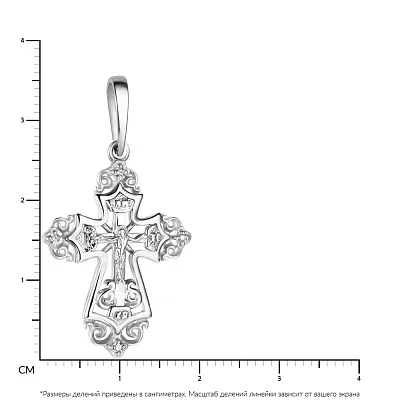 Золотой нательный крестик с распятием и фианитами (арт. 501582бб)