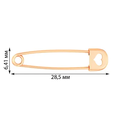 Шпилька з червоного золота без каміння (арт. 360104)