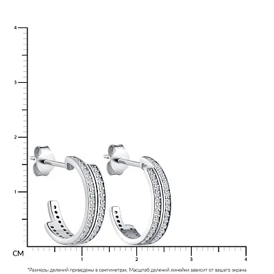 Серебряные серьги-пусеты с фианитами (арт. 7518/1192С)