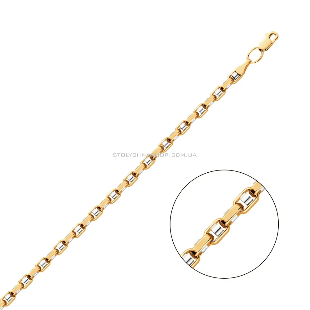 Золотий ланцюговий браслет на руку Якірного плетіння (арт. 322784жб)