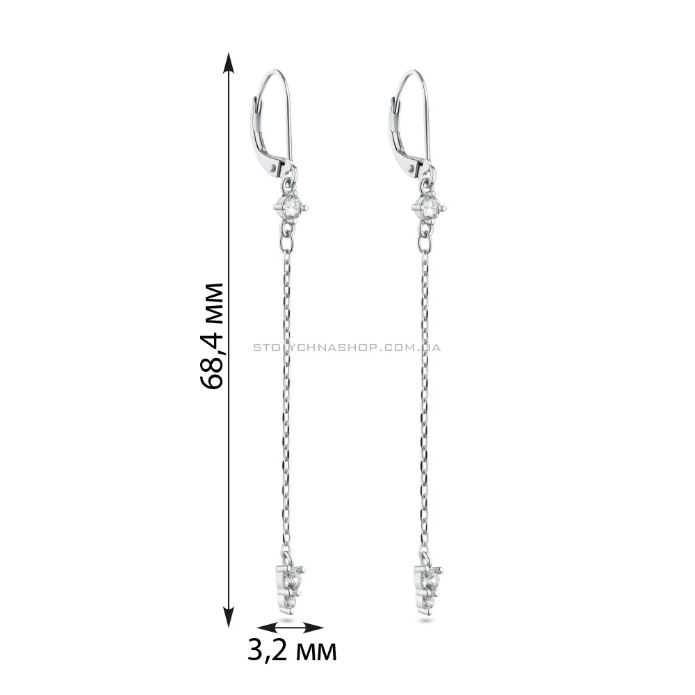 Довгі сережки-підвіски зі срібла (арт. 7502/4844) - 2 - цена
