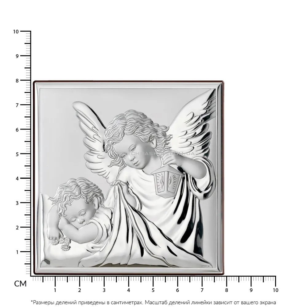 Икона серебряная "Ангелочки" (80х80 мм) (арт. 81200.3L)
