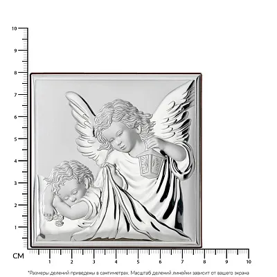 Икона серебряная &quot;Ангелочки&quot; (80х80 мм) (арт. 81200.3L)