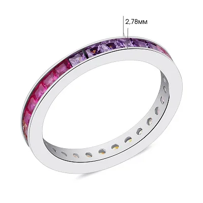 Серебряное кольцо с цветными альпинитами (арт. 7501/5838а)