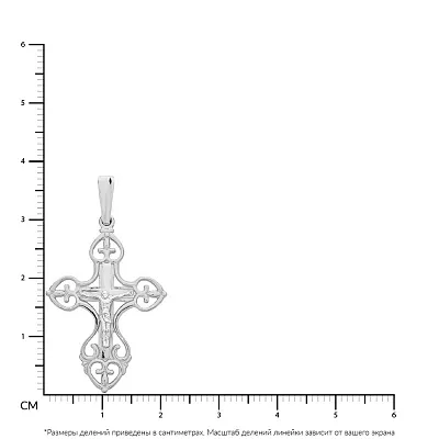 Золотий хрестик з розп'яттям в білому кольорі металу (арт. 501358б)