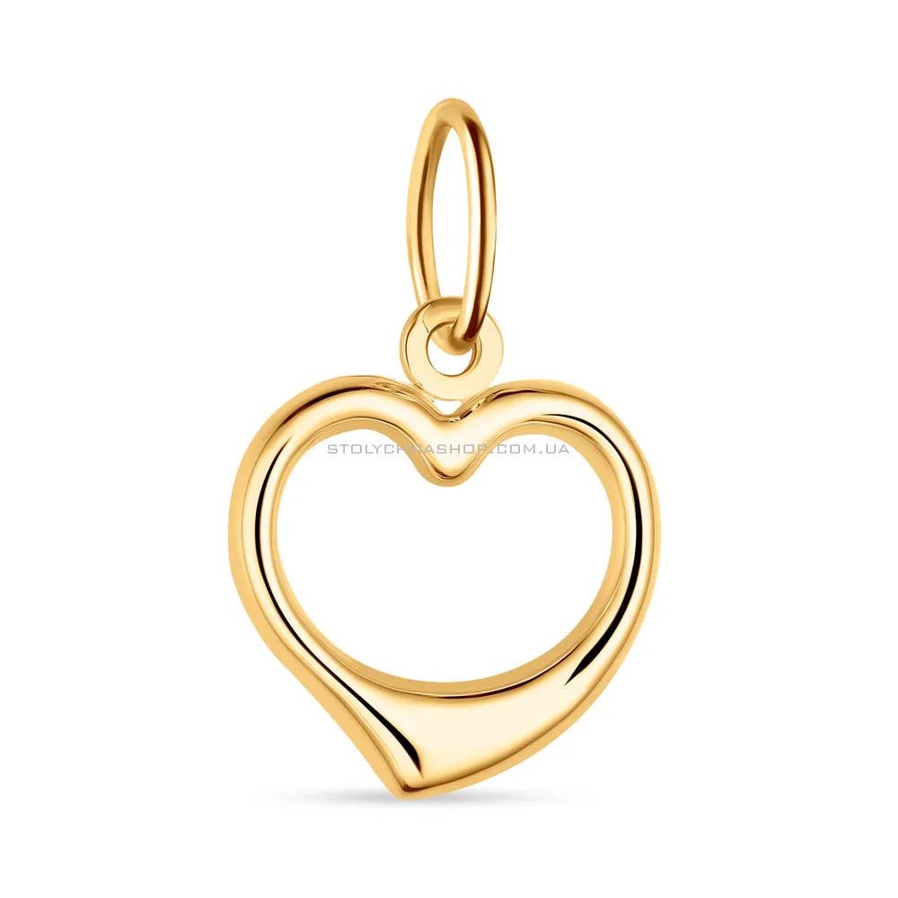 Підвіс "Серце" з жовтого золота без каменів  (арт. 423653ж)