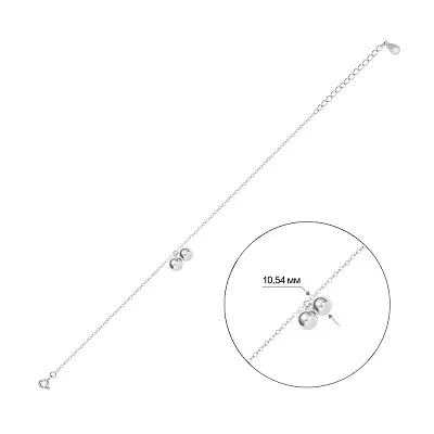 Срібний браслет з кульками (арт. 7509/2234)