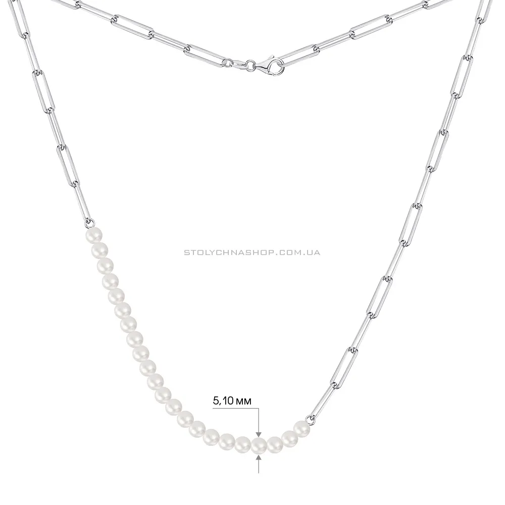Колье из серебра и жемчуга Trendy Style (арт. 7507/1503жб) - 2 - цена