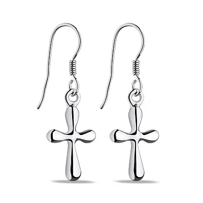 Серебряные сережки Крестики (арт. 7502/9620)