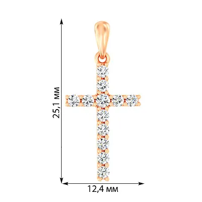 Золотий хрестик з діамантами  (арт. П011271040)