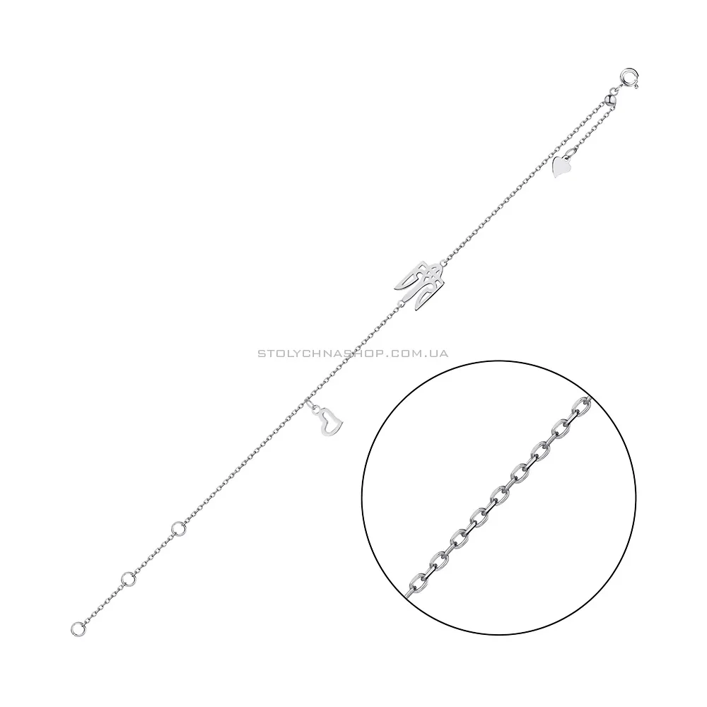 Срібний браслет з підвіскою  (арт. 7509/Б2/1039Ш-21)