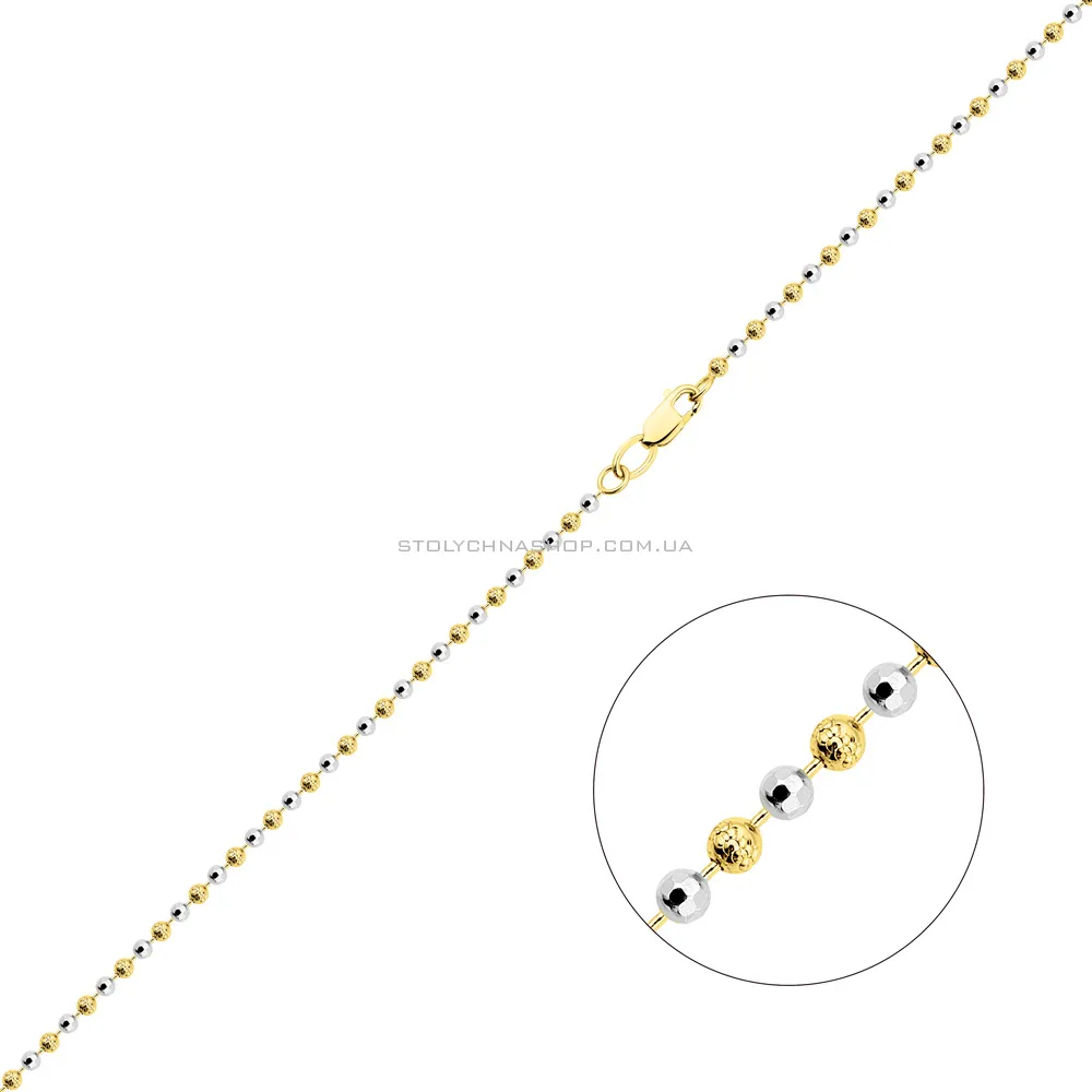 Ланцюжок з золота з родіюванням плетіння Гольф (арт. ц3019506жр)