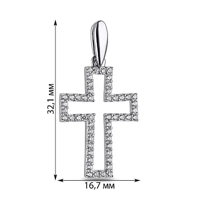 Серебряная подвеска-крестик с фианитами (арт. 7503/31046р)