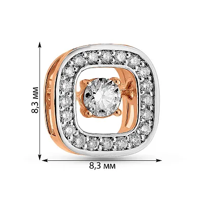 Кулон з червоного золота з танцюючим діамантом (арт. 3109816201)