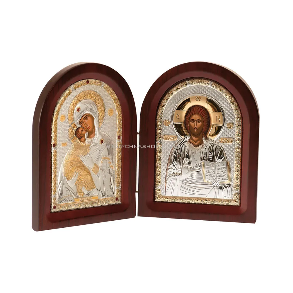 Икона "Спаситель и Богородица" Венчальная пара (205х310 мм) (арт. MA/E1355-26X)