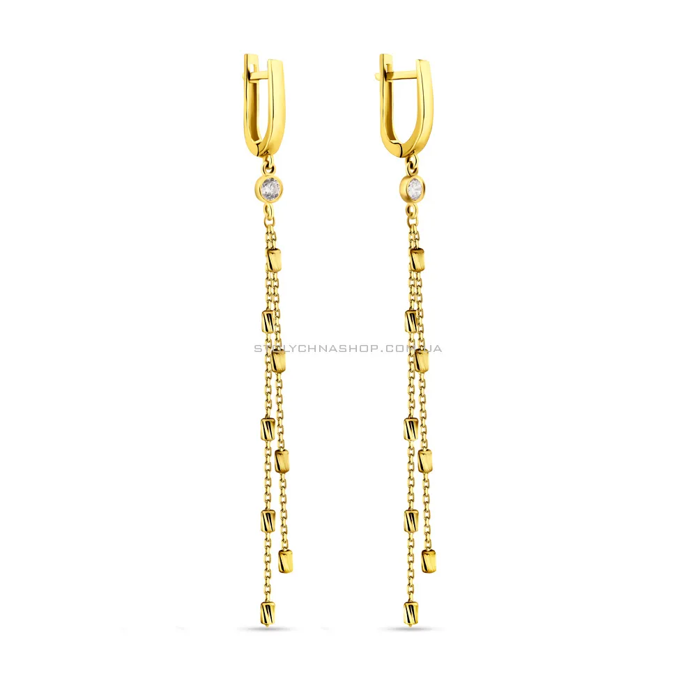 Довгі золоті сережки з підвісками (арт. 109562ж) - цена