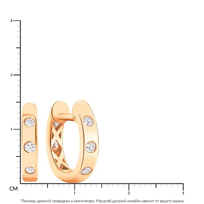 Золоті сережки кільця з фіанітами (арт. 107040)