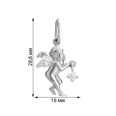 Підвіс з золота "Янгол" з фіанітом (арт. 421104б)