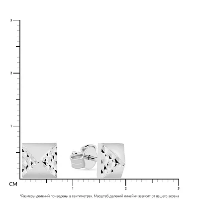 Сережки-пусети з білого золота з алмазною гранню  (арт. 108800б)