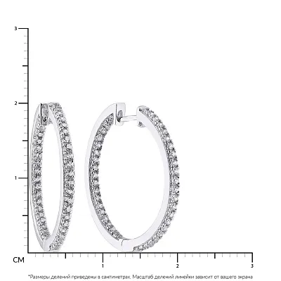 Серебряные серьги-кольца с фианитами (арт. 7502/3580/20)