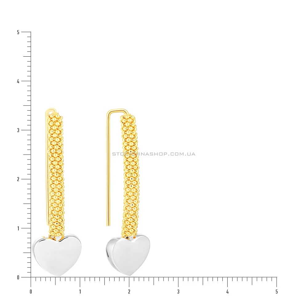 Золотые серьги «Сердечки» (арт. 103662ж)