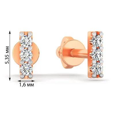 Золоті сережки пусети з діамантами (арт. Т011701010)