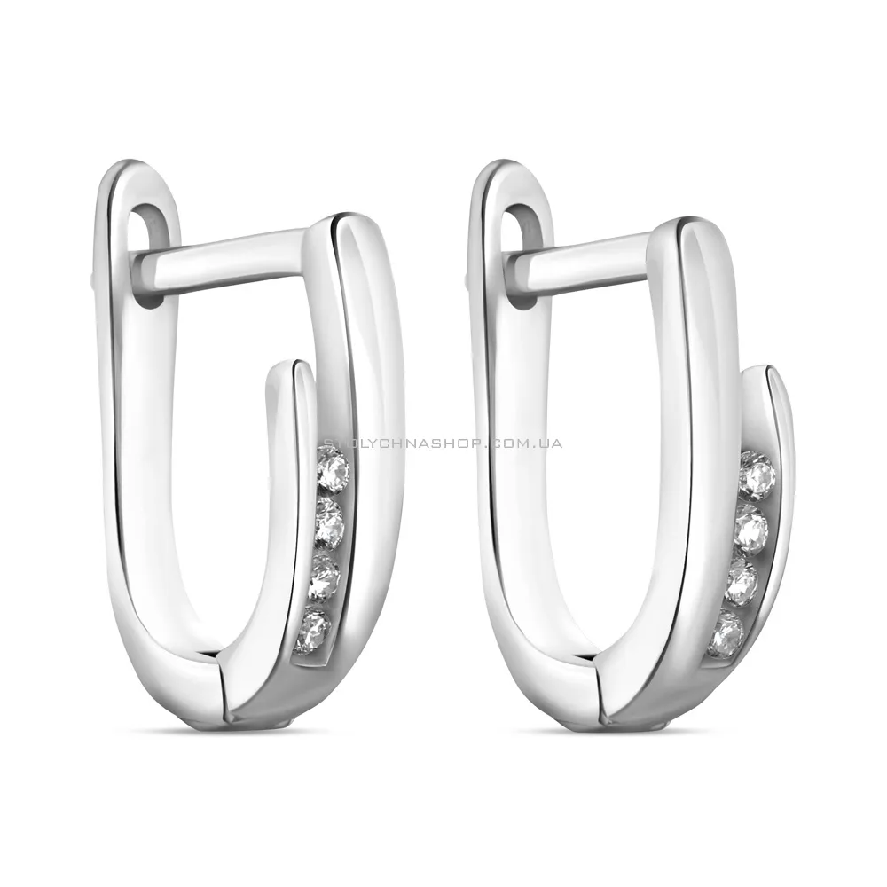 Срібні сережки з фіанітами (арт. 7502/9530) - цена