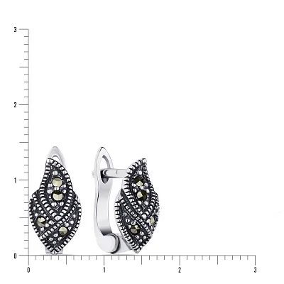 Срібні сережки з марказитами (арт. 7402/4096мрк)