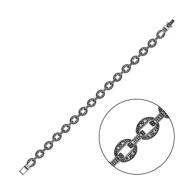 Срібний браслет з марказитами (арт. 7409/2460мрк)