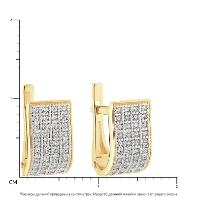 Золотые серьги с фианитами (арт. 110302ж)