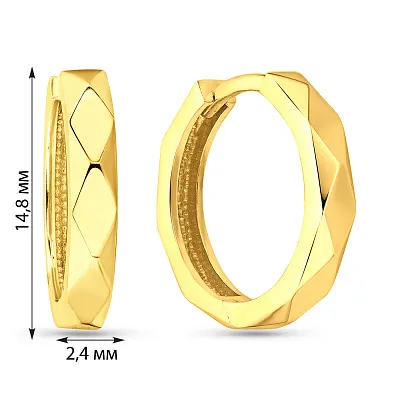 Серьги-кольца из желтого золота (арт. 108749/10ж)