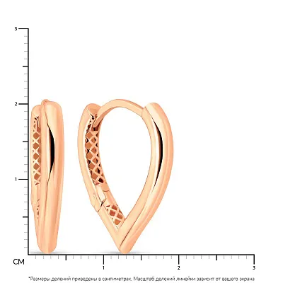 Золотые серьги в красном цвете металла (арт. 108536/20)