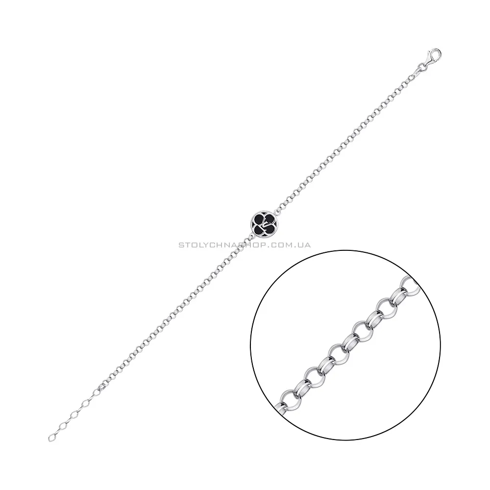 Срібний браслет з оніксом (арт. 7509/3779о) - цена