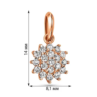 Кулон з червоного золота з діамантами (арт. 3191504201)