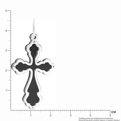 Срібний хрест з оніксом (арт. 7503/2995о)
